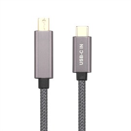 Type-C Male to Mini DP Male Cable 4K@60Hz USB-C to Mini DP Converter Support Sync Output Audio&Video, Grey 2m