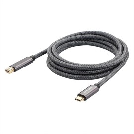 Type-C Male to Mini DP Male Cable 4K@60Hz USB-C to Mini DP Converter Support Sync Output Audio&Video, Grey 2m