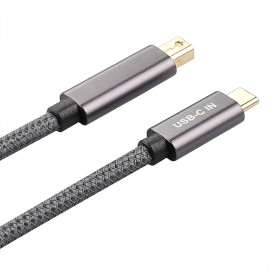 Type-C Male to Mini DP Male Cable 4K@60Hz USB-C to Mini DP Converter Support Sync Output Audio&Video, Grey 2m