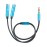 3.5mm TRRS Male to 2 Female Audio Cable Headphone Splitter 3.5mm Y Splitter for Headset Mic Compatible with Phone/Tablet, Blue