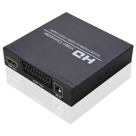 SCART/HD to HD Video Converter Support 720P/1080P Switch PAL/NTSC Switch SCART HD Input HD 3.5mm Audio Coaxial Output EU Plug