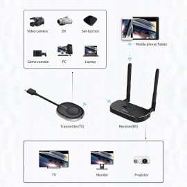 HD Wireless Transmitter Receiver Set Wireless Display Adapter Support 4K Image Quality Long Transmission Distance Plug and Play