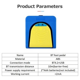 Multifunctional Foot Pedal Wireless BT Foot Switch Support BT/USB Wired Connection Stable Transmission Wide Compatibility