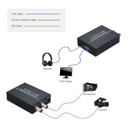 SDI to VGA Audio Converter with 3G Signal 1080P Scaler Converter Compatible with 3G/HD/SDI