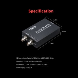 3G SDI TO HD+SDI Converter with Power Supply Full HD 1080P SDI TO HD-SDI and 3G-SDI Signal Display
