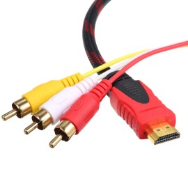 HD RCA Audio Video Cable HD to 3 RCA Male AV Wire Cord 1.5M DV MP4 Convertor