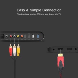 HD RCA Audio Video Cable HD to 3 RCA Male AV Wire Cord 1.5M DV MP4 Convertor