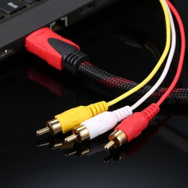 HD RCA Audio Video Cable HD to 3 RCA Male AV Wire Cord 1.5M DV MP4 Convertor