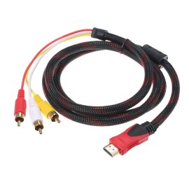HD RCA Audio Video Cable HD to 3 RCA Male AV Wire Cord 1.5M DV MP4 Convertor