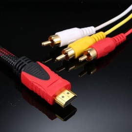 HD RCA Audio Video Cable HD to 3 RCA Male AV Wire Cord 1.5M DV MP4 Convertor