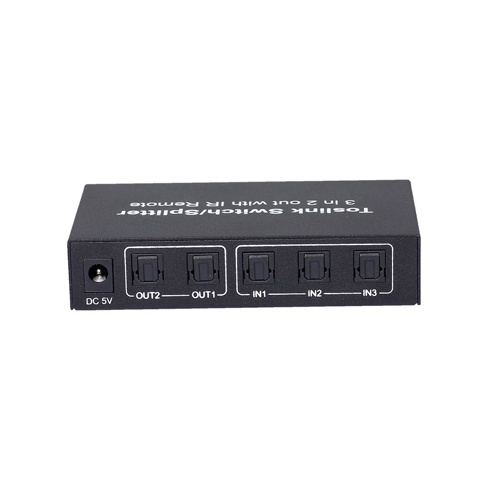 NK-T32 3 In 2 Out Toslink Cable Switch Splitter SPDIF/TOSLINK Optical Audio 3x2 Switcher SPDIF Splitter With IR Remote Control