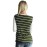 Green White Stripe Sequin Pocket Top