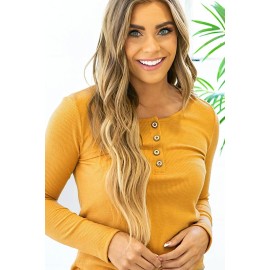 Crochet Back Thermal Buttoned Top