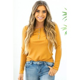 Crochet Back Thermal Buttoned Top