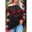Plaid Leopard Sleeve Halloween Ghost Print Top