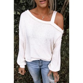 Asymmetric Dew Shoulder Long Sleeve Top