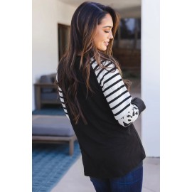 Black Christmas Leopard Stripe Plaid Top