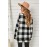 Plaid Kangaroo Pocket Long Sleeve Blouse