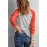 Raglan Sleeve Splicing Striped Top with Pocket