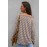 Khaki Boat Neck Drop Shoulder Striped Oversized Top