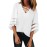 White Criss Cross Neck 3/4 Bell Sleeve Blouse