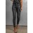 High Rise Frayed Ankle Skinny Jeans