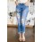 Love Letters Sunflower Butterfly Print Ripped Raw Anklet Jeans