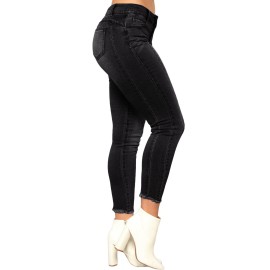 Black Wash Triple Seam Detail Ankle Jeans