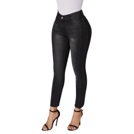 Black Wash Triple Seam Detail Ankle Jeans