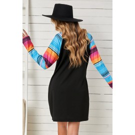 Howdy Western Pattern Print Pocketed Shift Mini Dress