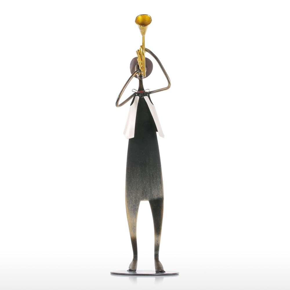 Cowboy Band / Trumpet Music Trumpet Playing Metal Iron Sculpture Handmade Baking Paint Technology