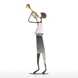 Cowboy Band / Trumpet Music Trumpet Playing Metal Iron Sculpture Handmade Baking Paint Technology
