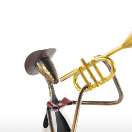 Cowboy Band / Trumpet Music Trumpet Playing Metal Iron Sculpture Handmade Baking Paint Technology
