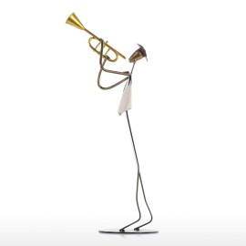 Cowboy Band / Trumpet Music Trumpet Playing Metal Iron Sculpture Handmade Baking Paint Technology