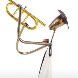 Cowboy Band / Trumpet Music Trumpet Playing Metal Iron Sculpture Handmade Baking Paint Technology