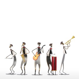 Cowboy Band / Trumpet Music Trumpet Playing Metal Iron Sculpture Handmade Baking Paint Technology