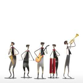 Cowboy Band / Trumpet Music Trumpet Playing Metal Iron Sculpture Handmade Baking Paint Technology