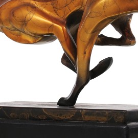 Leopard Bronze Sculpture Modern Art Craft Home Desk Decor Wildlife Leopard Statue Copper Office Ornament