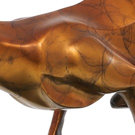 Leopard Bronze Sculpture Modern Art Craft Home Desk Decor Wildlife Leopard Statue Copper Office Ornament