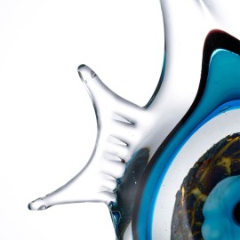 Blue Stripe Tropical Fish Tooarts Glass Sculpture Home Decoration Glass Fish
