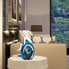 Blue Stripe Tropical Fish Tooarts Glass Sculpture Home Decoration Glass Fish