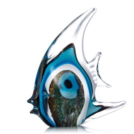 Blue Stripe Tropical Fish Tooarts Glass Sculpture Home Decoration Glass Fish