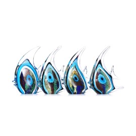 Blue Stripe Tropical Fish Tooarts Glass Sculpture Home Decoration Glass Fish