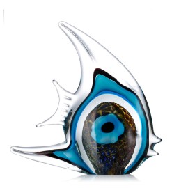 Blue Stripe Tropical Fish Tooarts Glass Sculpture Home Decoration Glass Fish