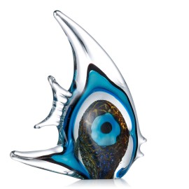 Blue Stripe Tropical Fish Tooarts Glass Sculpture Home Decoration Glass Fish