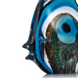 Blue Stripe Tropical Fish Tooarts Glass Sculpture Home Decoration Glass Fish