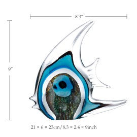 Blue Stripe Tropical Fish Tooarts Glass Sculpture Home Decoration Glass Fish