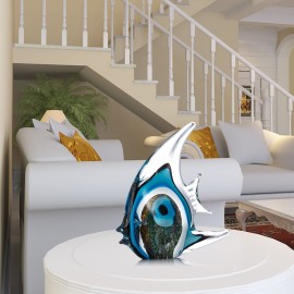 Blue Stripe Tropical Fish Tooarts Glass Sculpture Home Decoration Glass Fish