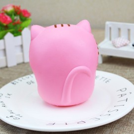 Exquisite Fun Soft Cat Cartoon Squishy Slow Rising Squeeze Toy Phone Straps Ballchains Simulation Kawaii Squishies Cream Scented Fidget Toys for Kids and Adults Cat with Fish