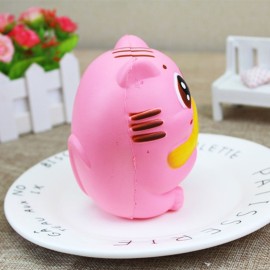 Exquisite Fun Soft Cat Cartoon Squishy Slow Rising Squeeze Toy Phone Straps Ballchains Simulation Kawaii Squishies Cream Scented Fidget Toys for Kids and Adults Cat with Fish